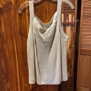 J. Jill Ribbed Cream Sleeveless Tank Top